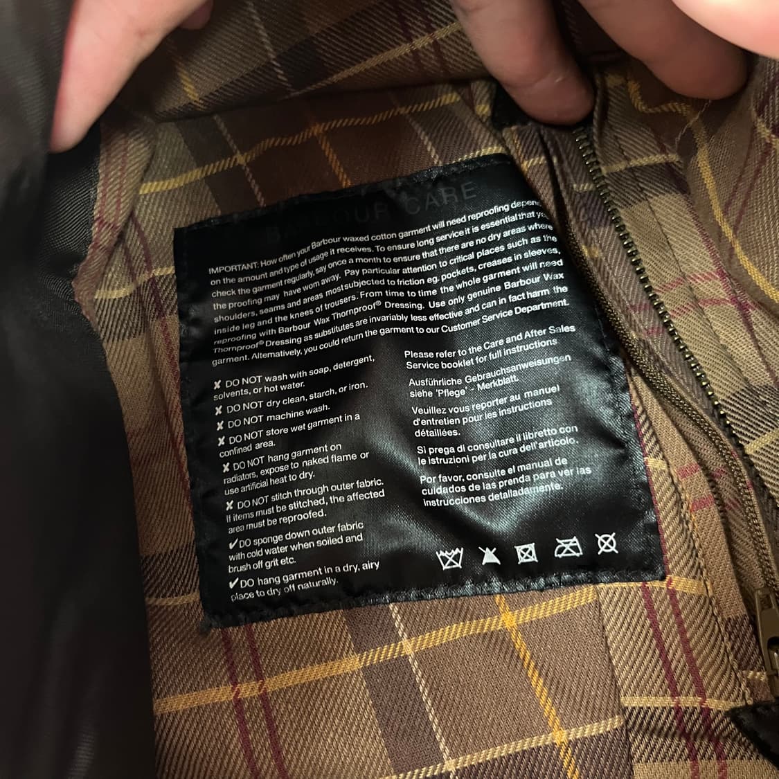 95 바버 비드넬 브라운 왁스 자켓 상품이미지5