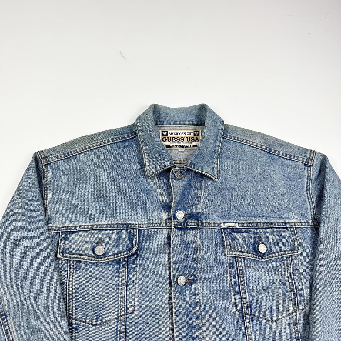 90s 게스 USA 빈티지 오버핏 데님 트러커자켓 XL 상품이미지2