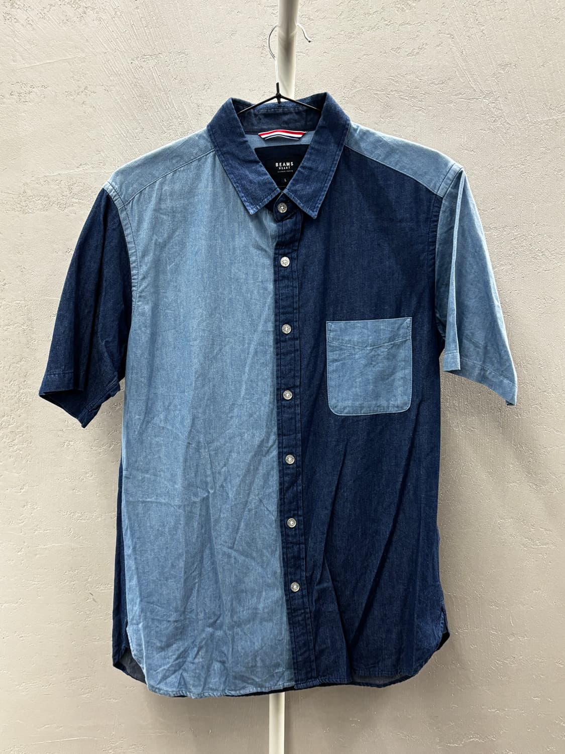 빔즈하트 데님 반팔 셔츠 L 상품이미지2