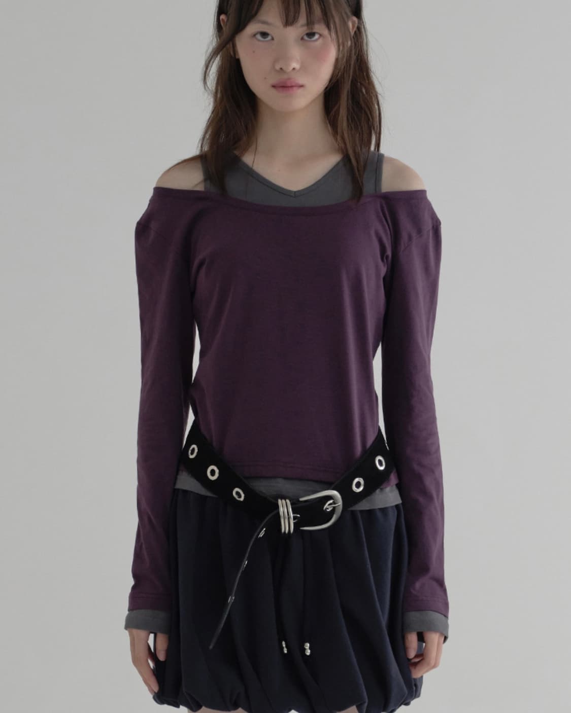 마가린핑거스 레이어드 컷아웃 티셔츠 오프숄더 상품이미지1