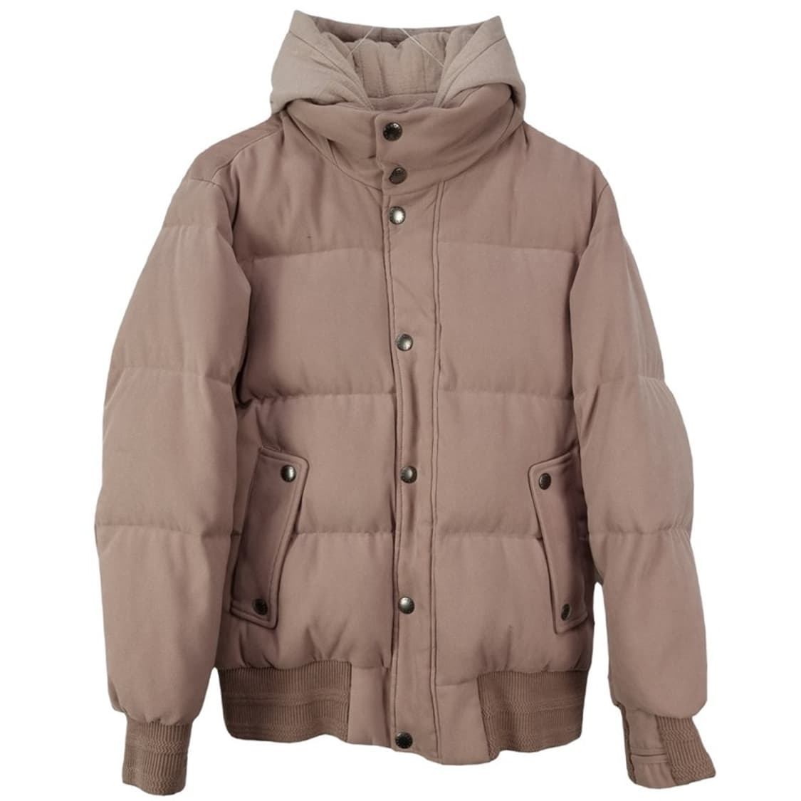 [커스텀멜로우] 덕다운 후드 레이어드 패딩 베이지 M18543 상품이미지2