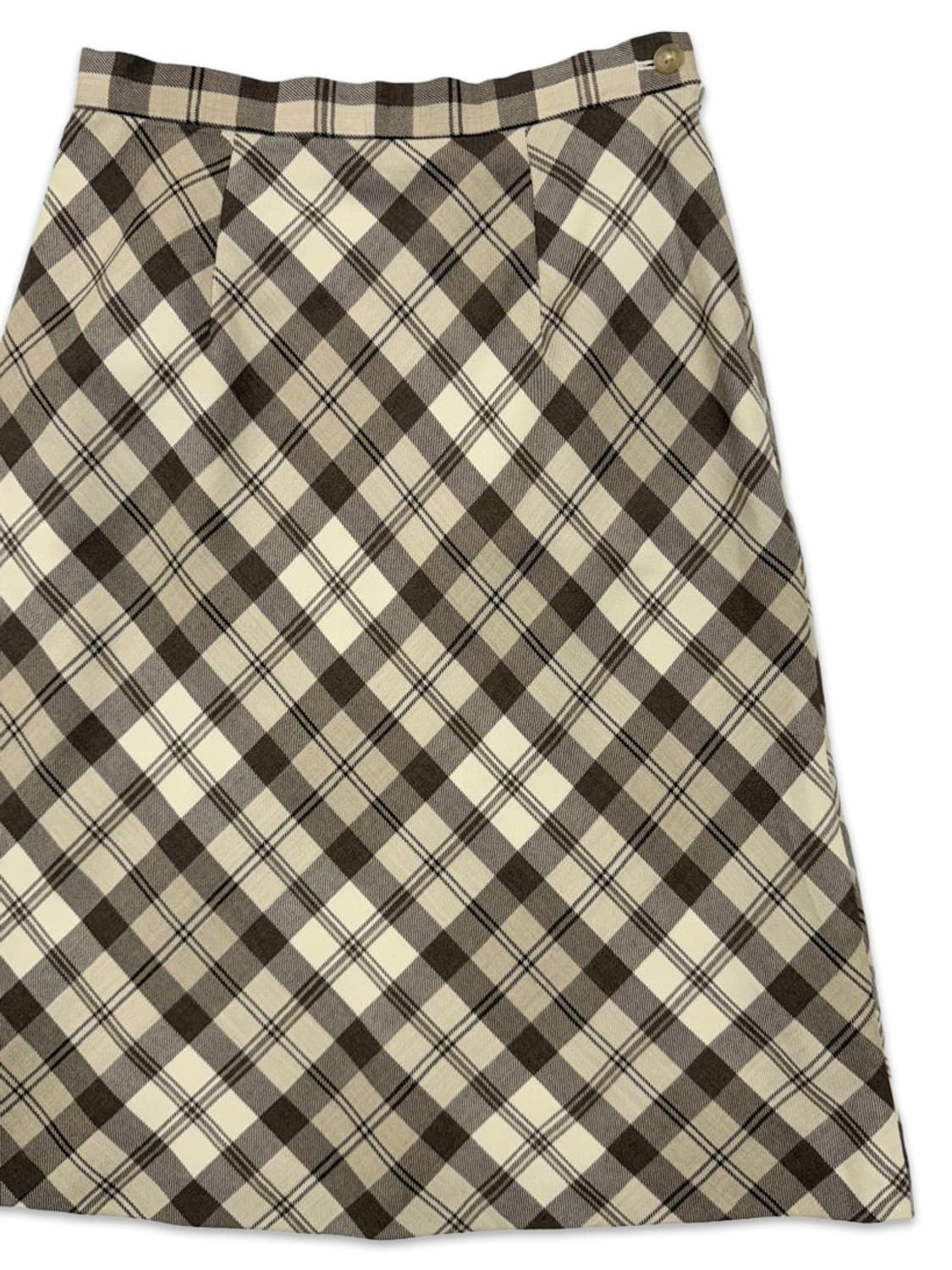 빈티지 J.PRESS 체크 브라운 미디 스커트 상품이미지2