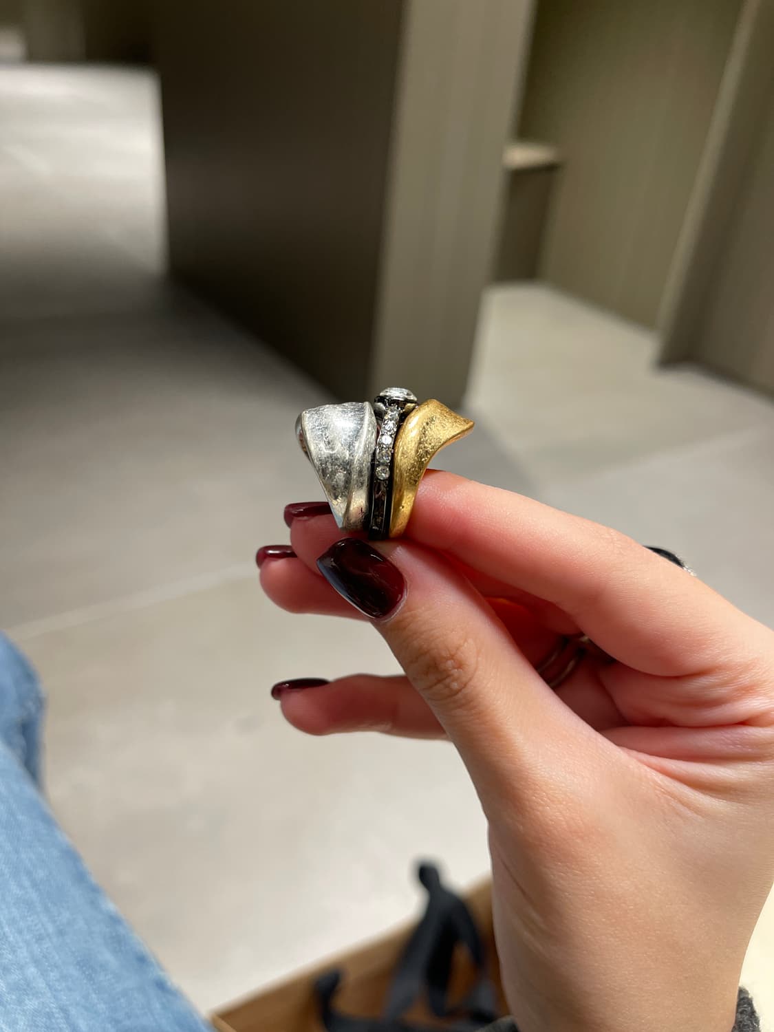 골드 & 실버 레이어드 반지 세트 상품이미지3