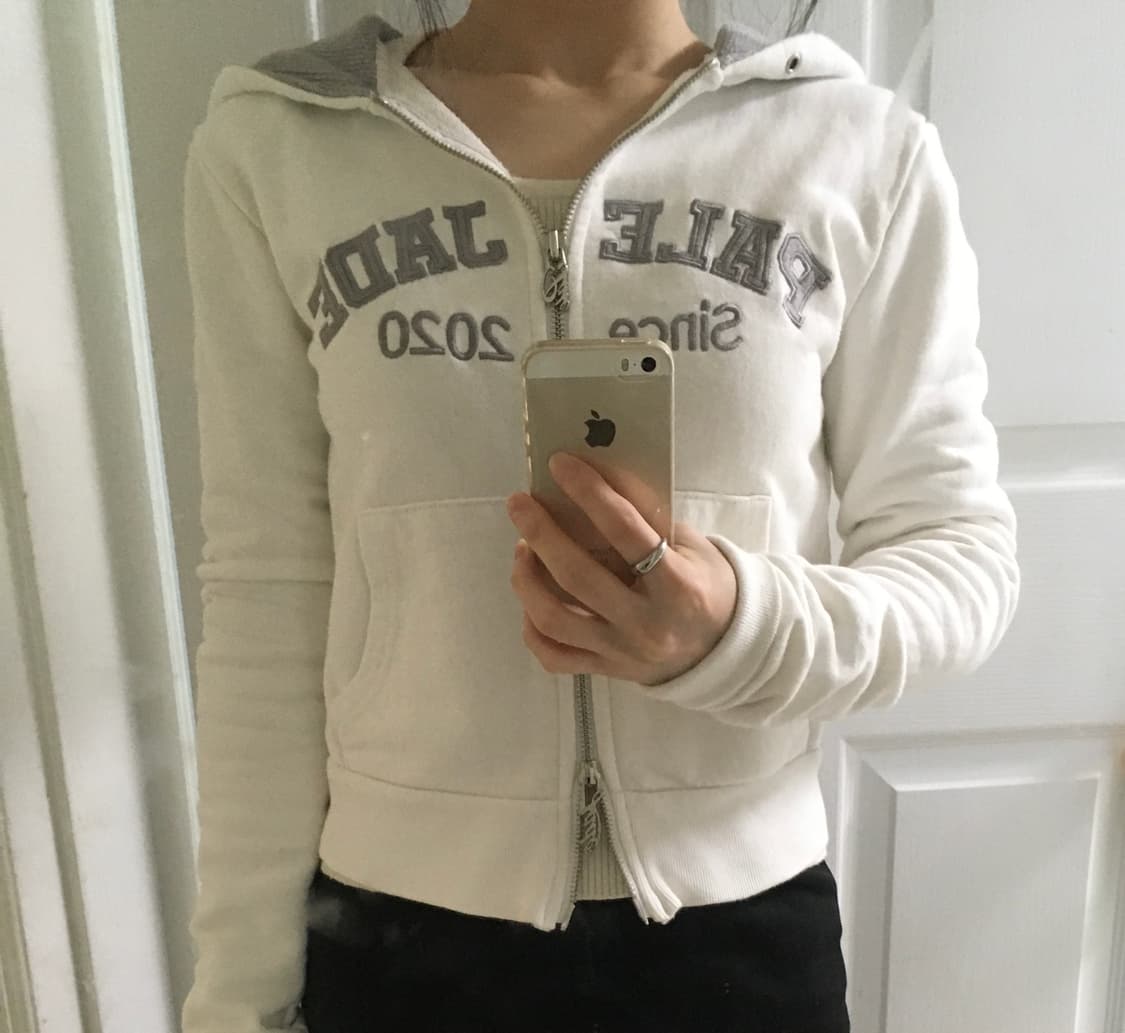 페일제이드 레트로 패치 후드집업 화이트 m 상품이미지2