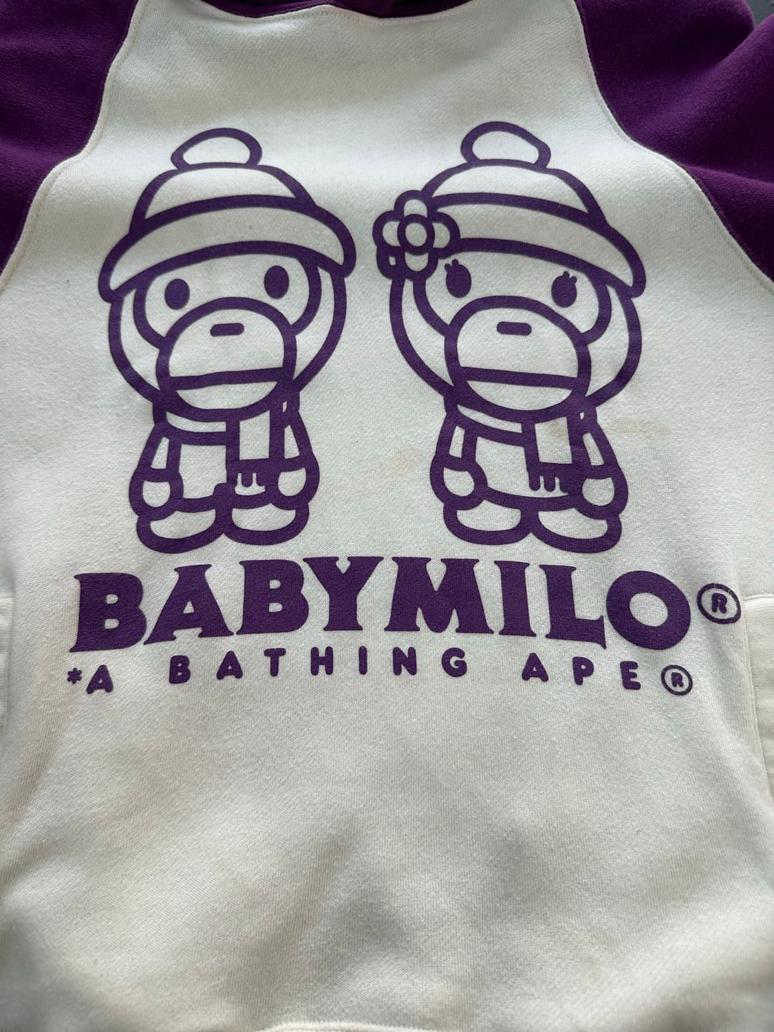 베이프 베이비마일로 레글런 후드티 상품이미지5