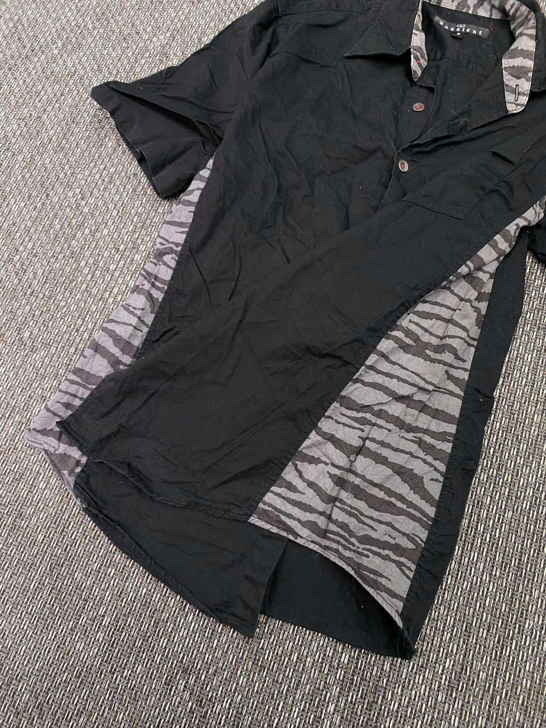 Zebra Pattern Black Slim Fit Shirts 상품이미지5