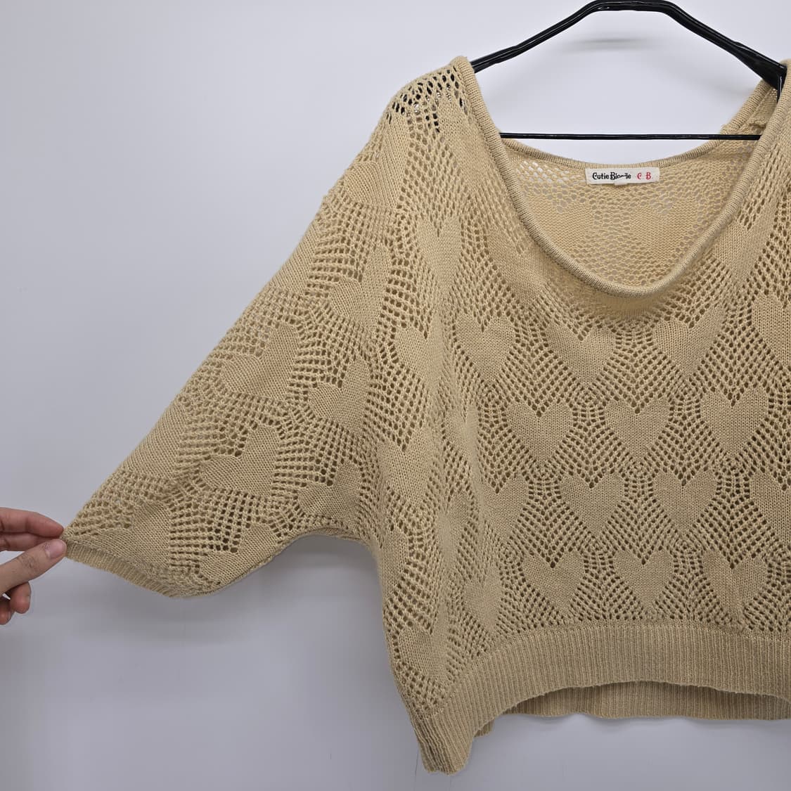 Cutie Blonde 크로셰 하트 니트 상품이미지5