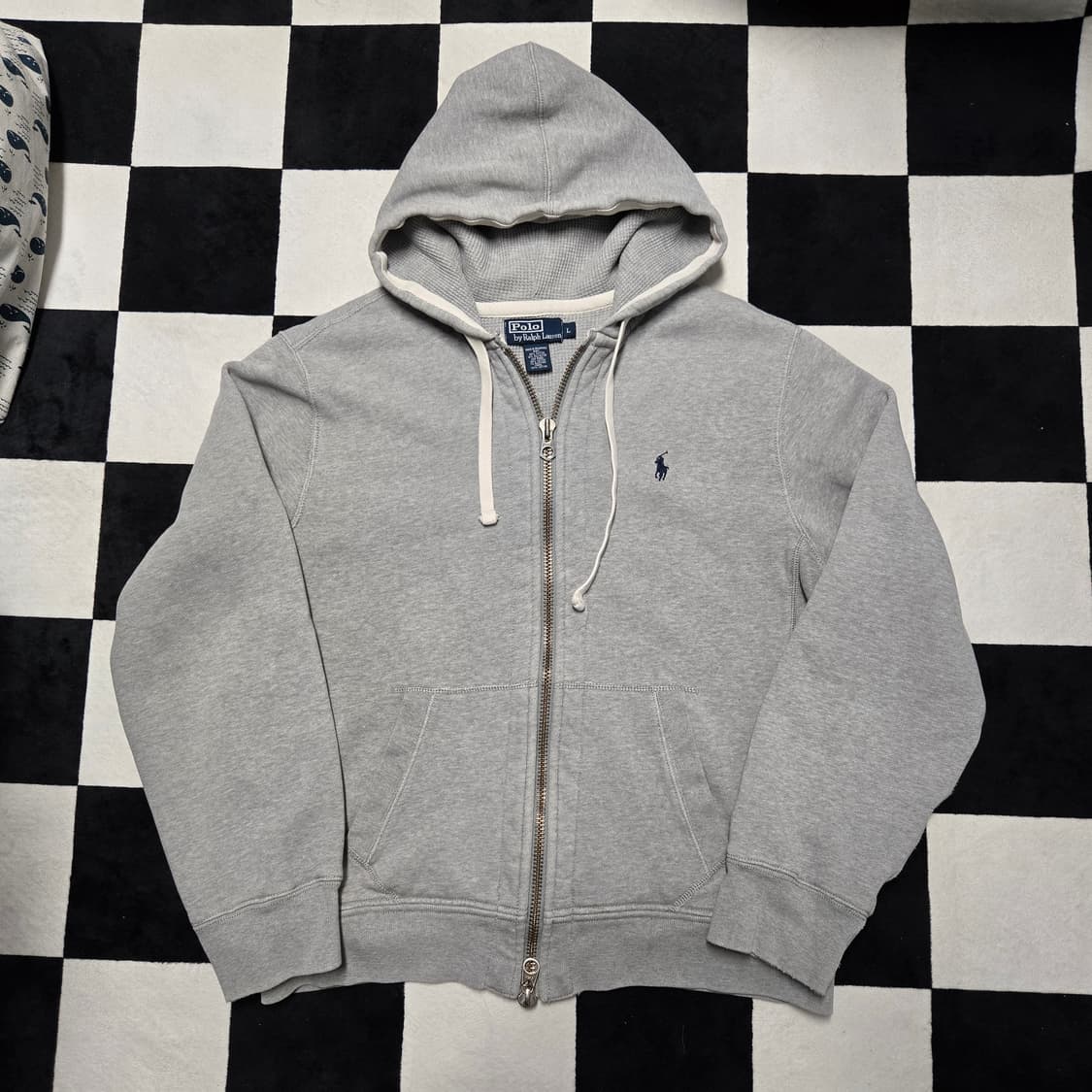 L 폴로랄프로렌 써멀 헤비코튼 투웨이 집업 후드 그레이 상품이미지1