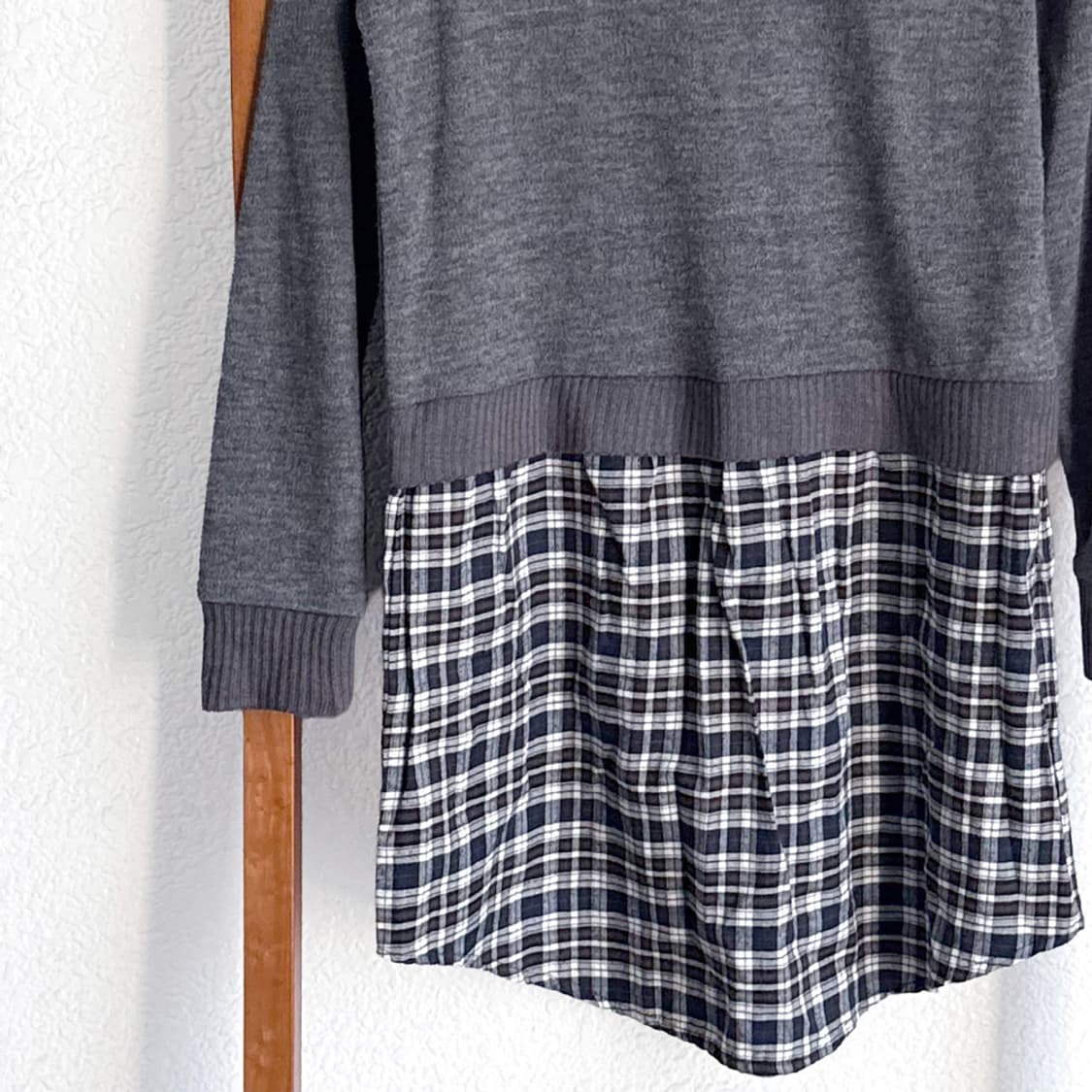 모리 레이어드 체크 니트 상품이미지8