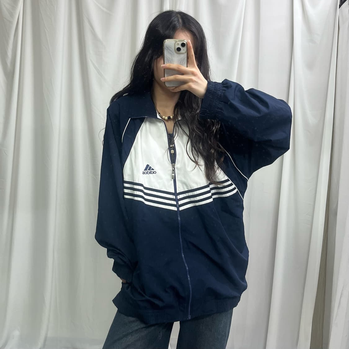 Adidas navy windbreak jacket 상품이미지2