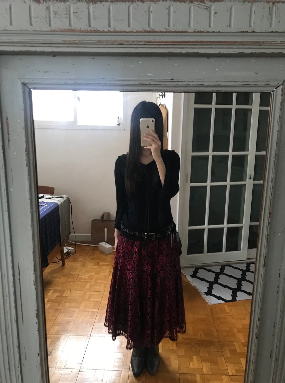 vintage frill black knit 상품이미지5