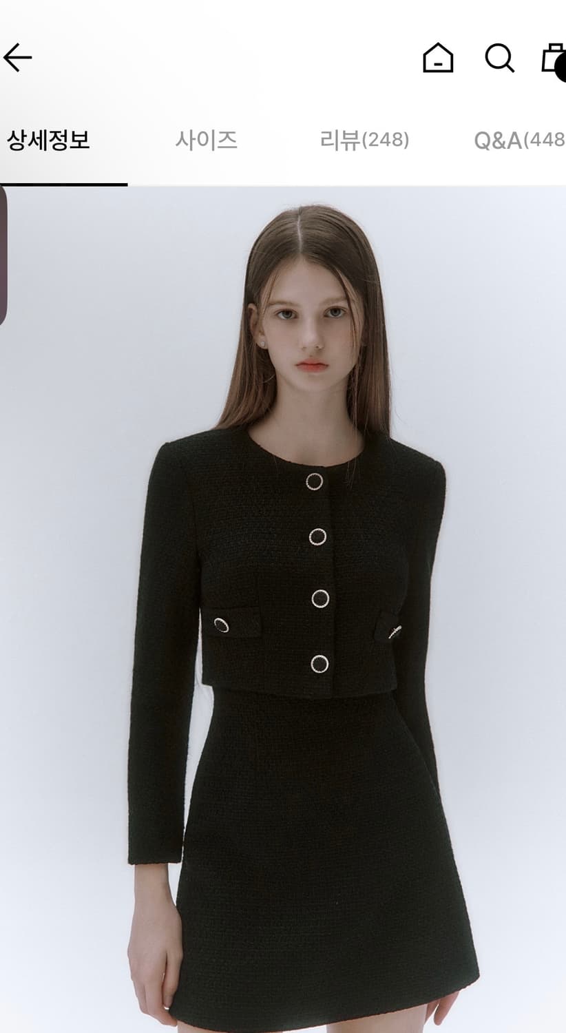 이바나헬싱키 마리안느 트위드 크롭 셋업 블랙 m 상품이미지1