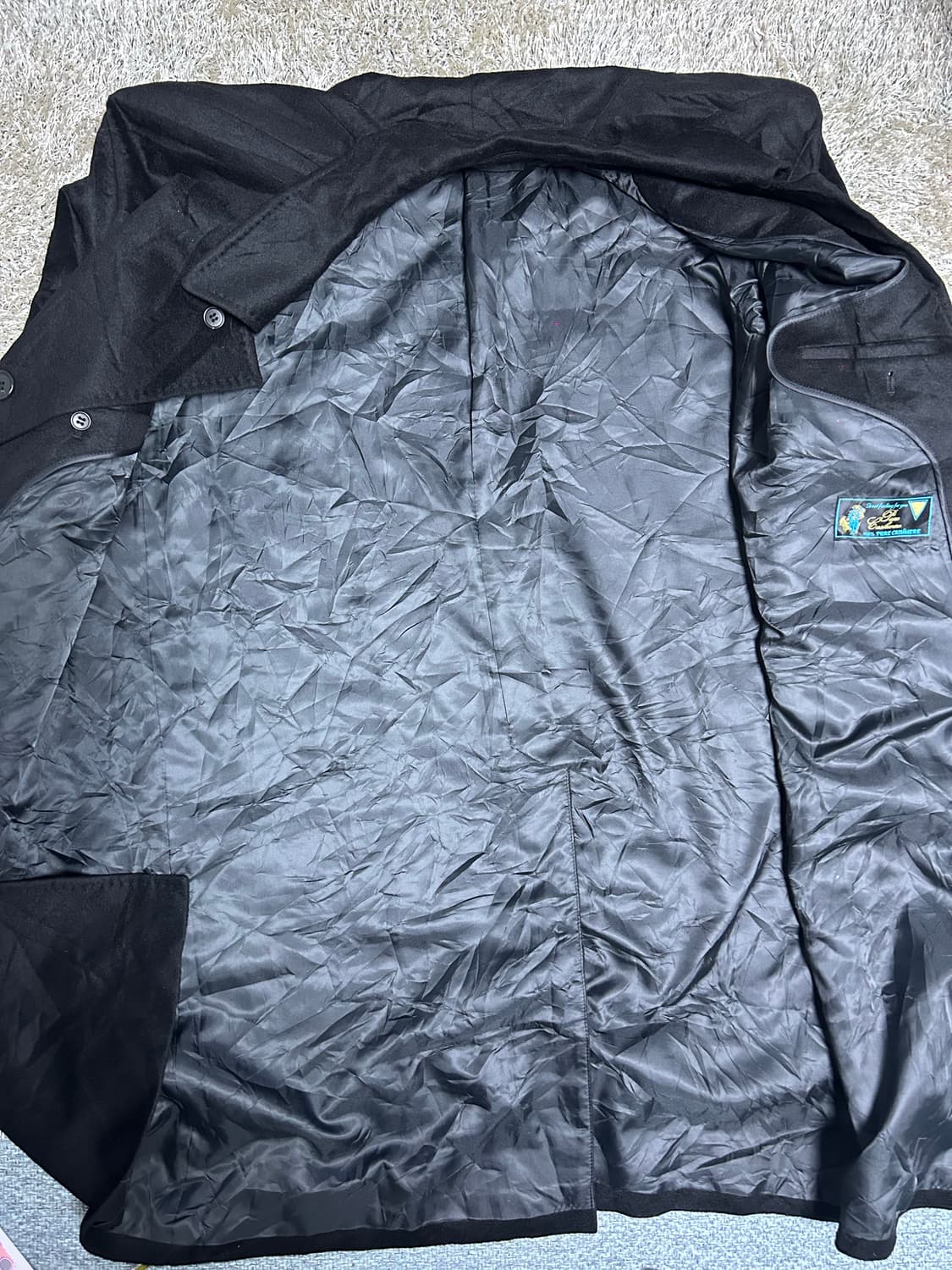 캐시미어 100프로 검정색 코트 사이즈 105~110 상품이미지4