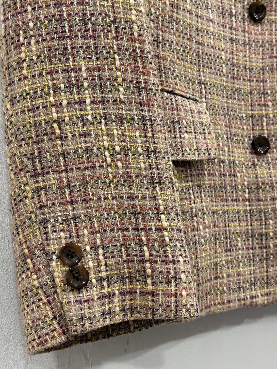 새상품급 파비안 울 트위드자켓 55 베이지 상품이미지4