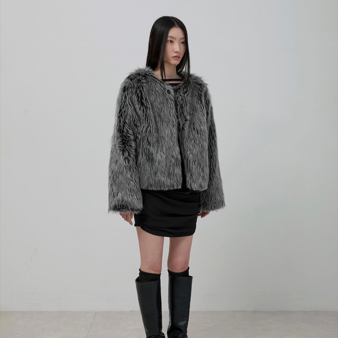 Fur Jacket (FL-046_Charcoal) 상품이미지2