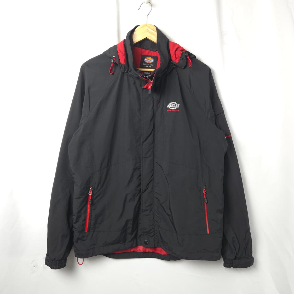 남L 디키즈 블랙 후드 자켓 바람막이 상품이미지1