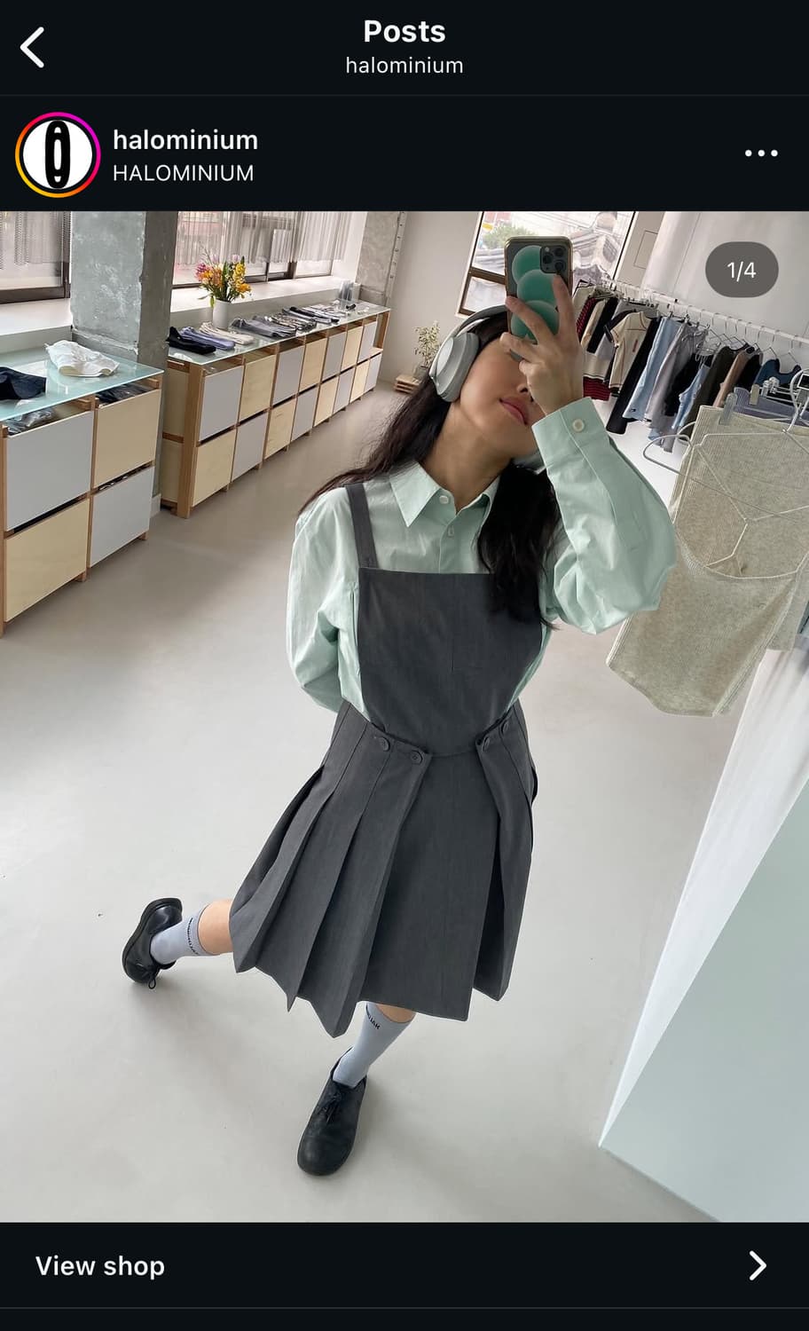 할로미늄 스쿨 드레스 블랙 상품이미지3