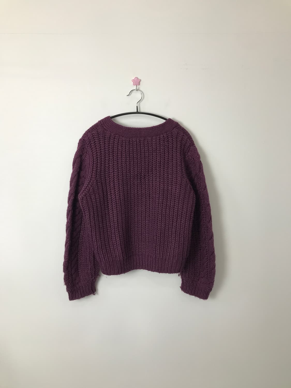 Global Work Purple Cable Knit Cardigan 상품이미지4