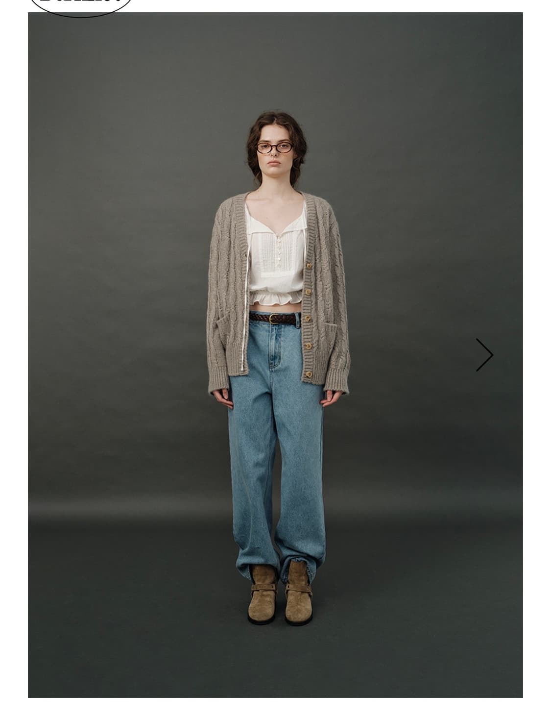 더바넷 Granny Cable Knit Cardigan 그래니가디건그레이 상품이미지1