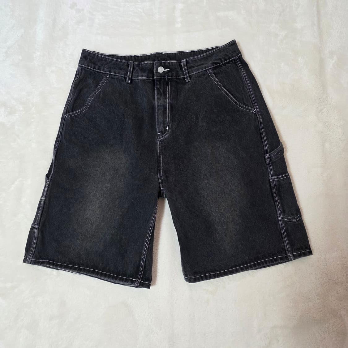 (34)아웃스탠딩 블랙 스톤 카펜터 데님 쇼츠 반바지 상품이미지1