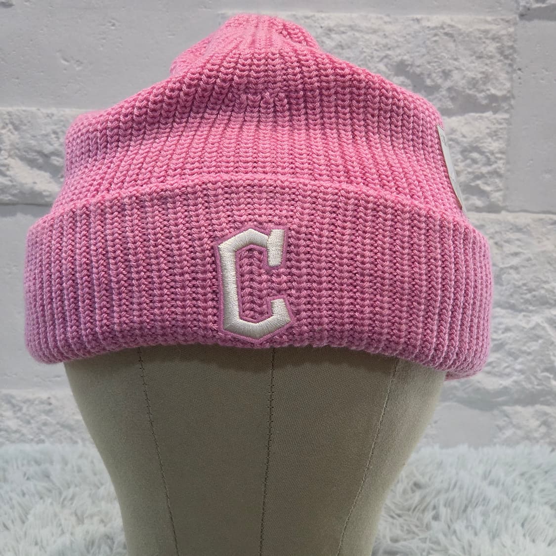 L9-6:MLB 클래식 C 로고 핑크 비니 (Free)-새제품 상품이미지4