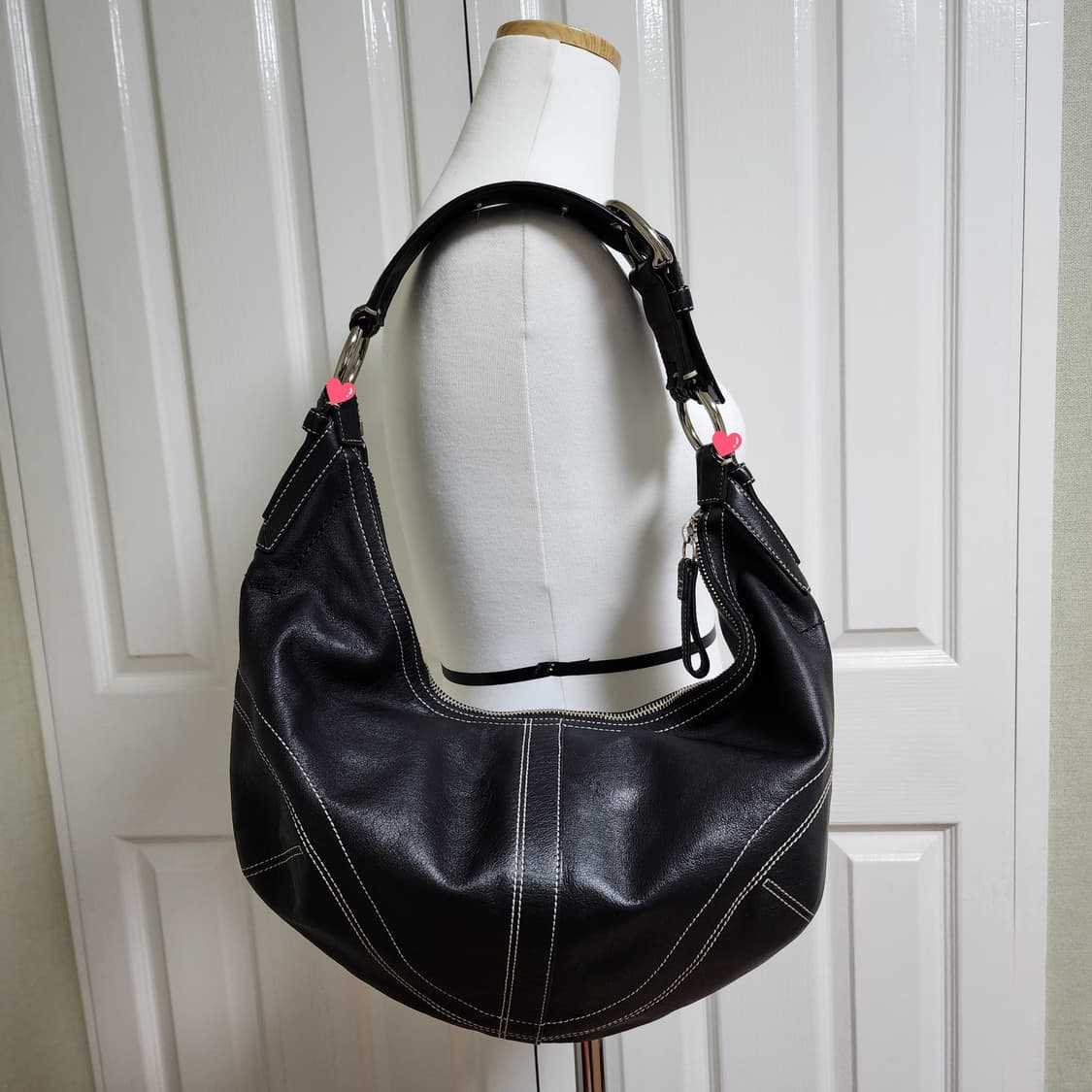 상태굿) 코치 블랙 레더 호보, 숄더백 상품이미지1