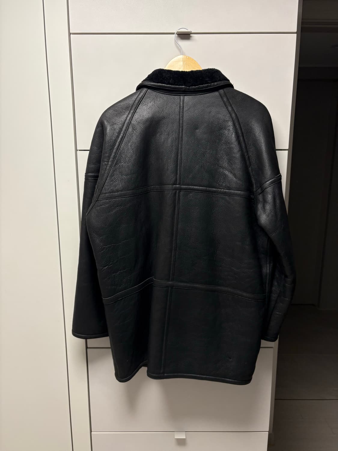 빈티지 블랙 무스탕 하프 코트 100사이즈 상품이미지3