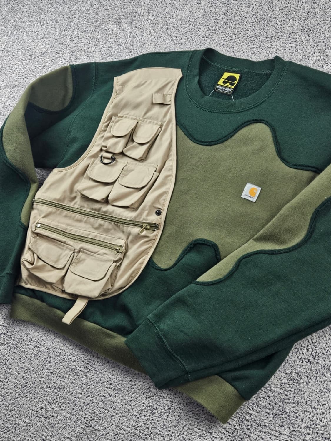 칼하트 포켓 베스트 아플리케 커스텀 맨투맨 스웻 셔츠 (L추정)/9318 상품이미지6