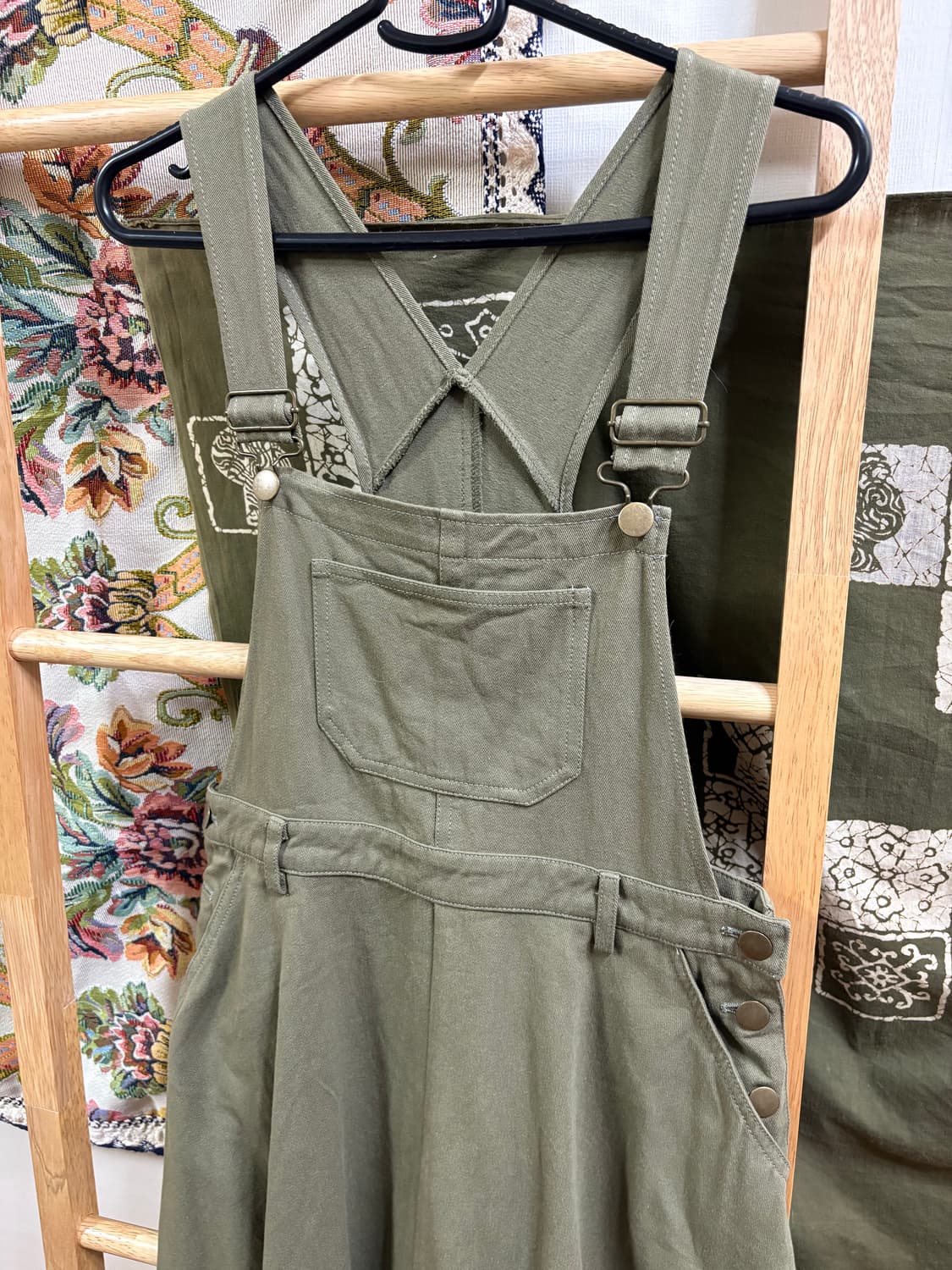 카키 멜빵 원피스  상품이미지2