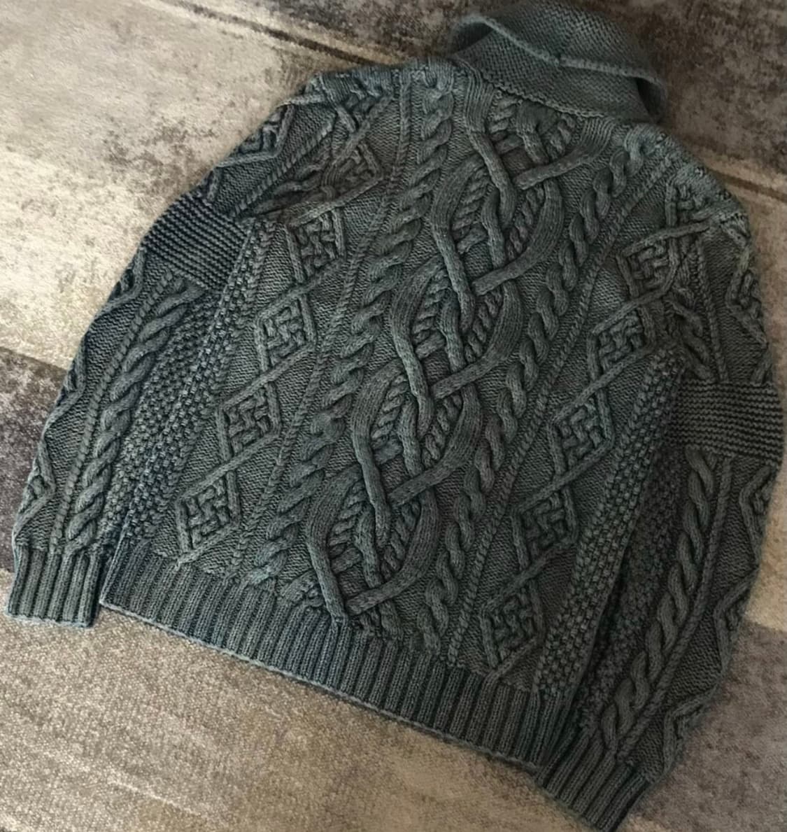 RRL 더블알엘 아란 핸드 니트 케이블 숄카라 숄칼라 가디건 스웨터 M 상품이미지3