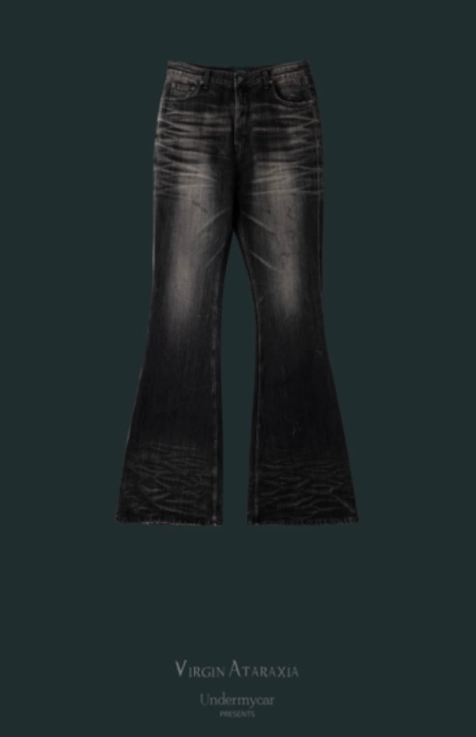 언더마이카 WRINKLEDGRAYWASHED 플레어진 2사이즈 새상품 상품이미지1