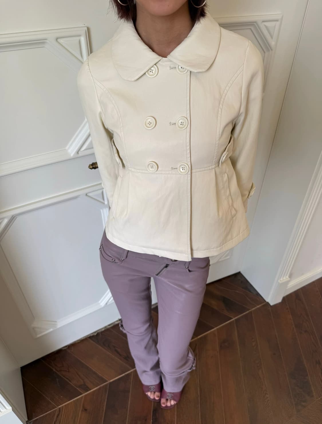 7부소매 더블버튼 피코트 자켓 상품이미지1