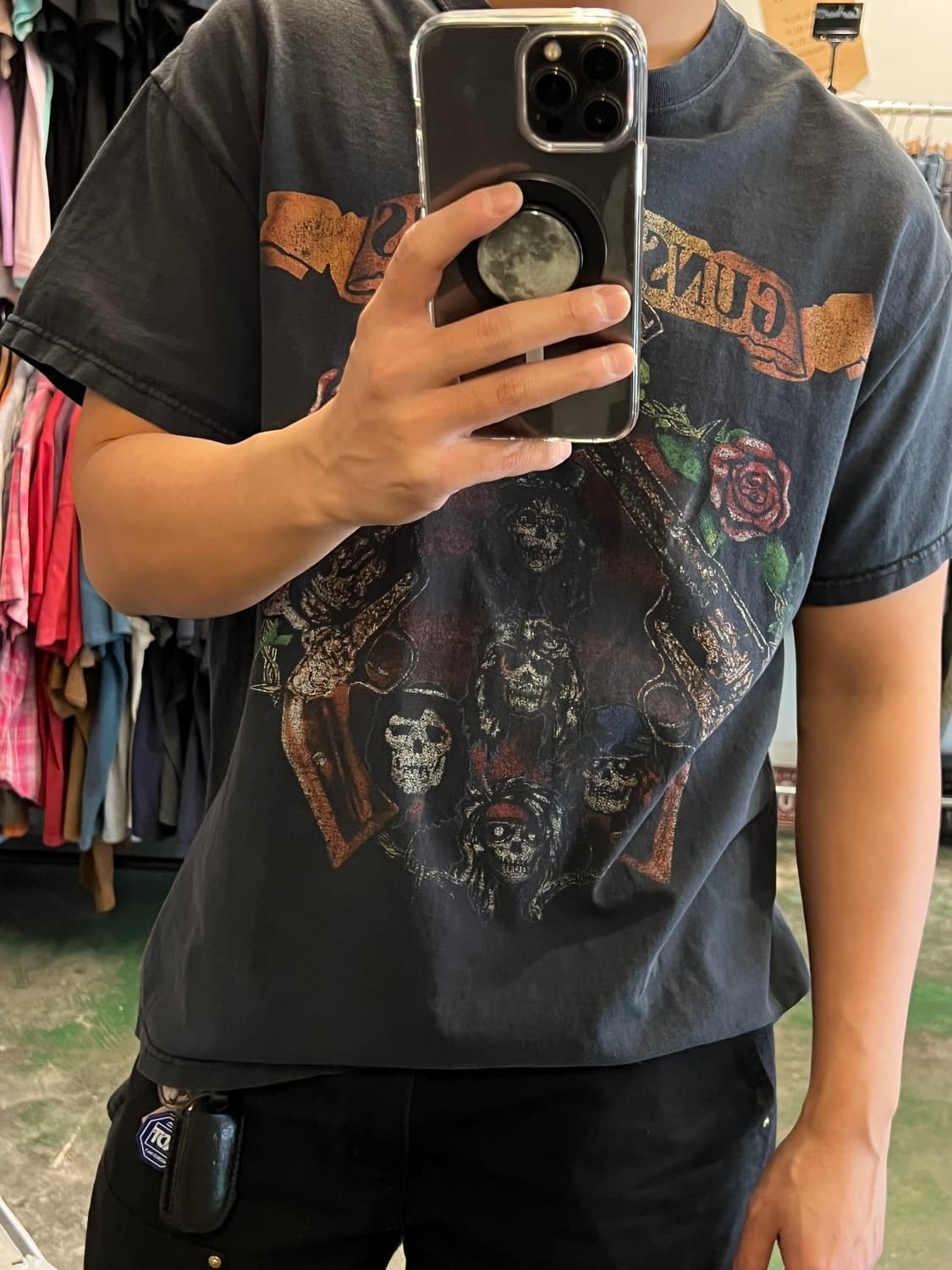 00's [XL] 빈티지 건즈앤로지스 바이커 밴드티 프룻오브더룸 페이딩 상품이미지3