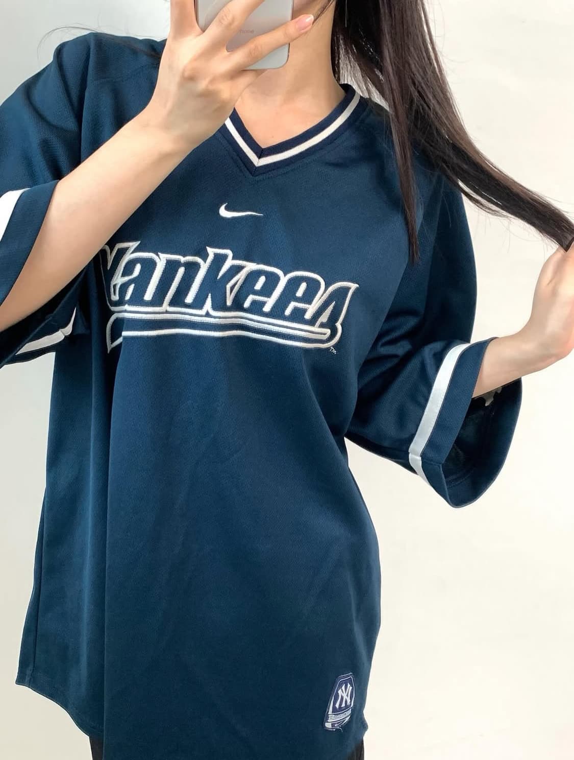 Nike 나이키 뉴욕양키스 베이스볼 네이비 져지 티셔츠 상품이미지1
