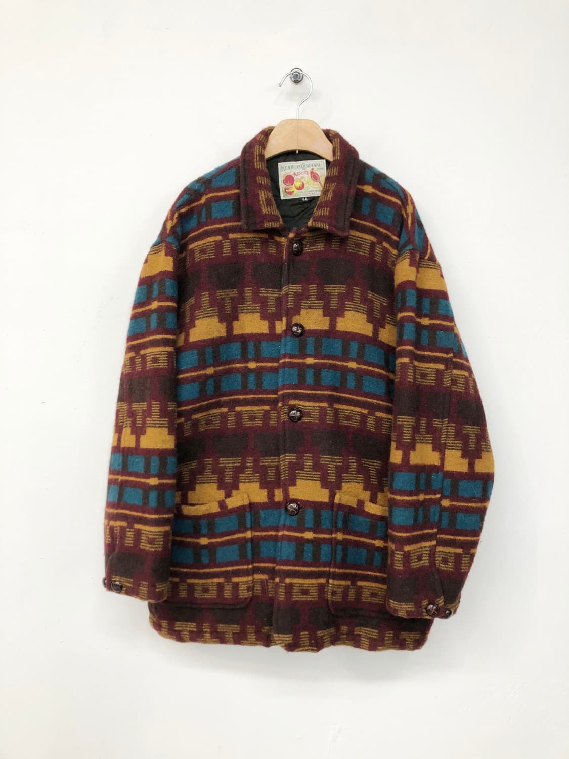 90's 켄터키 카디널 네이티브 패턴 울 자켓 상품이미지4