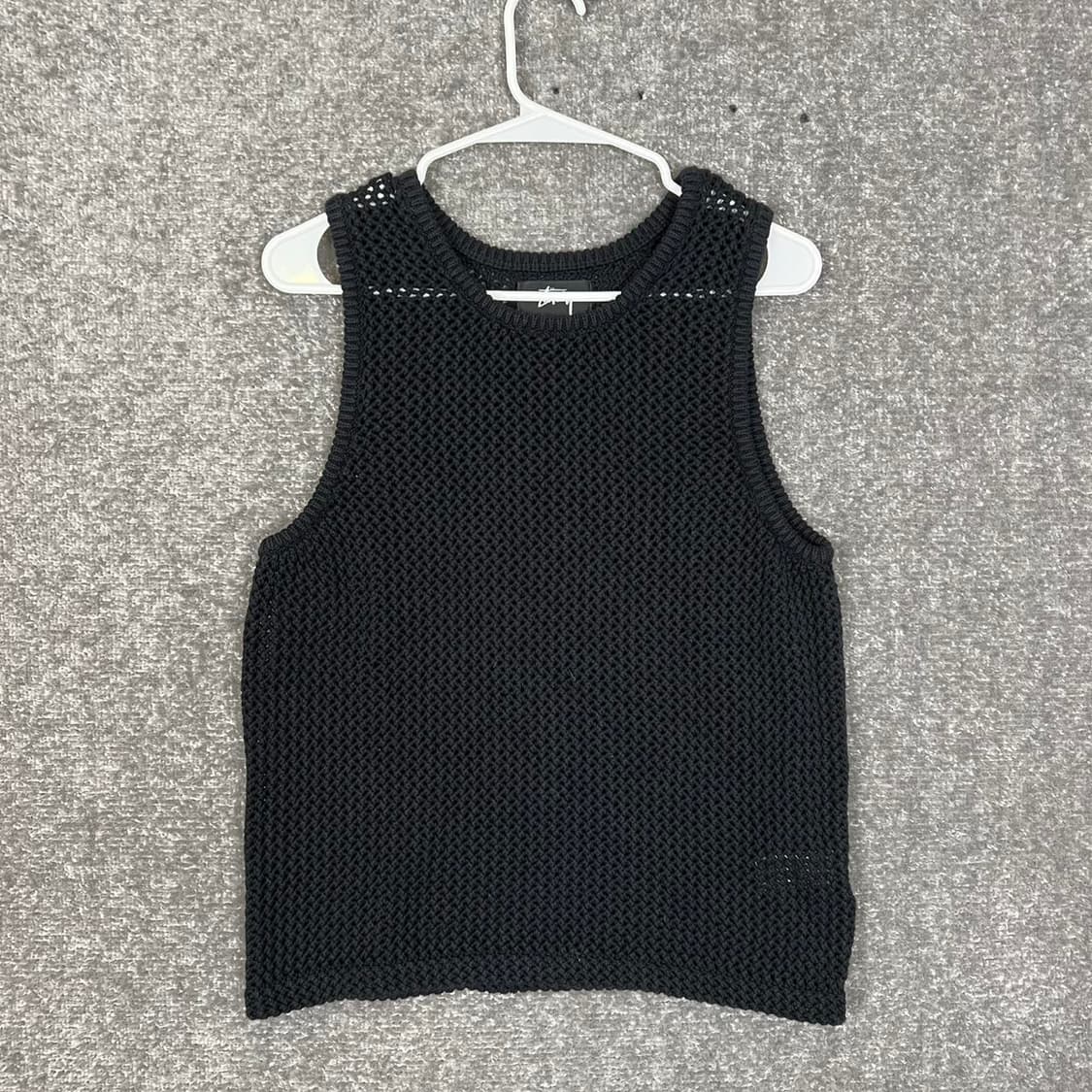 스투시 오다이드 헤비웨이트 메쉬 탱크 솔리드 블랙 상품이미지1