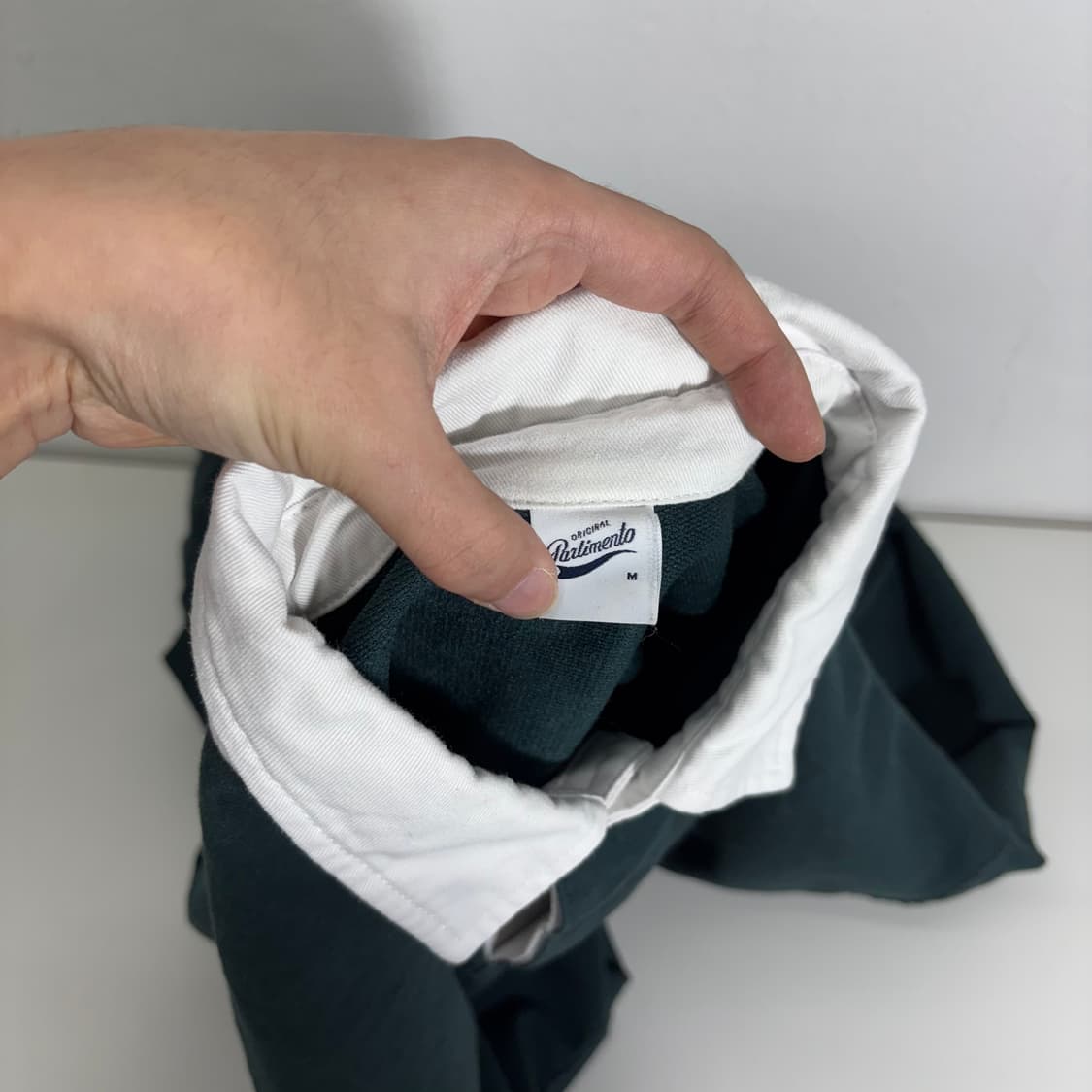 M 100 파르티멘토 다크그린 럭비 카라 맨투맨 상품이미지4