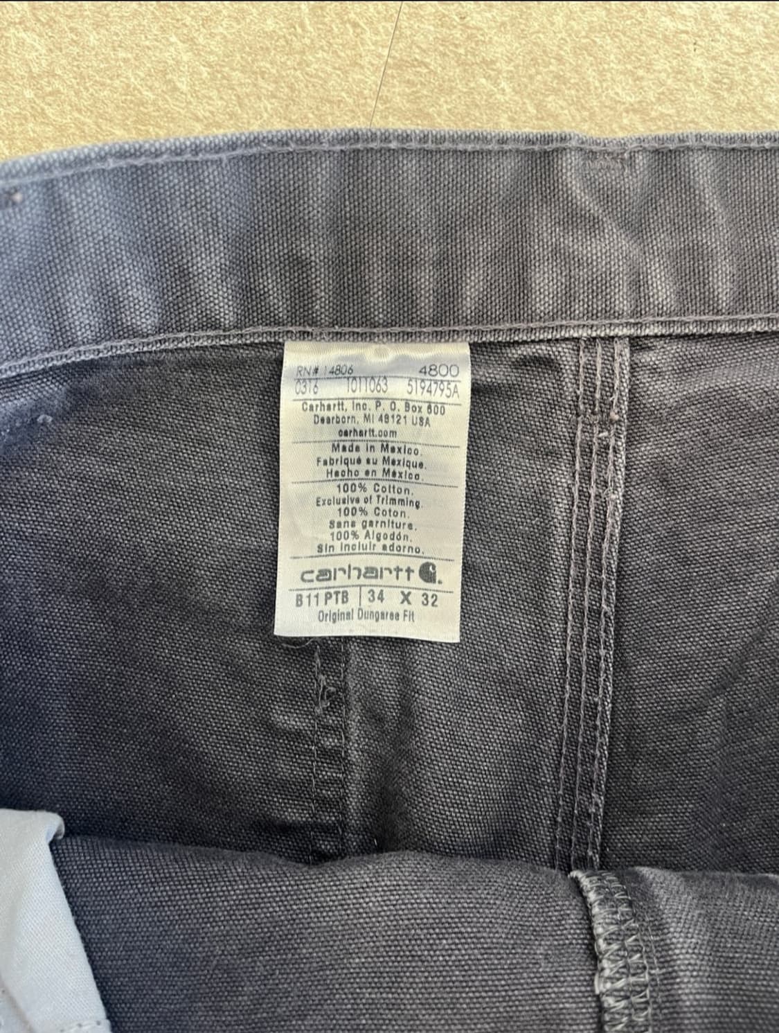 칼하트 카펜터 덩가리 핏 워크 팬츠 상품이미지3