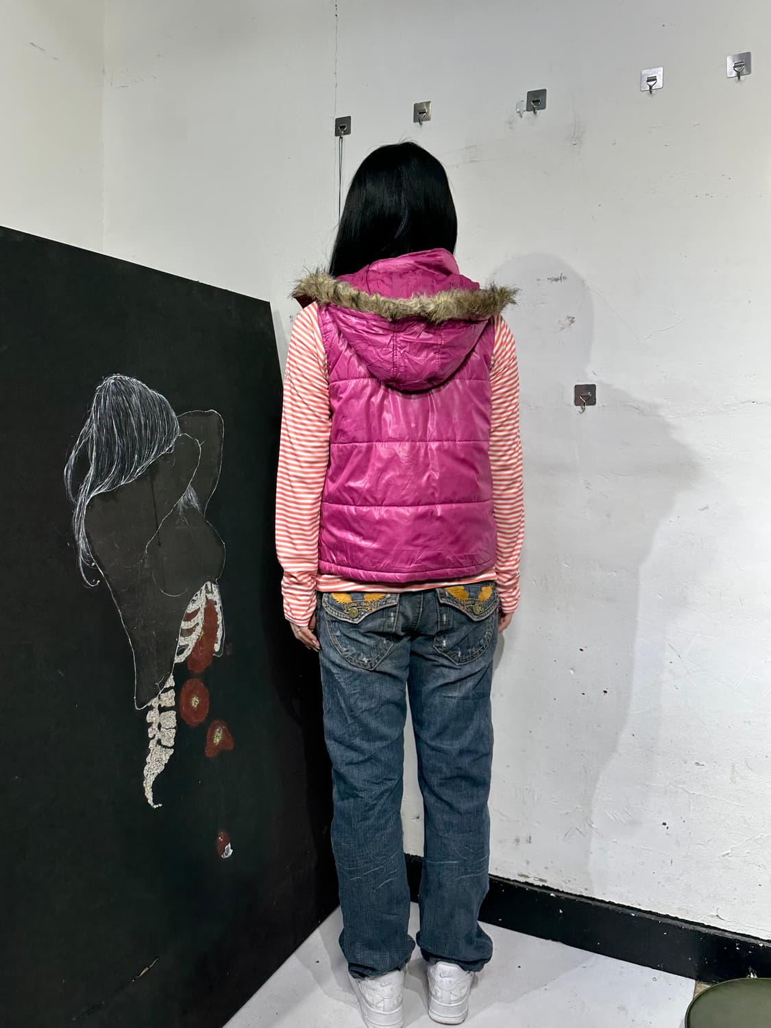 Jpn 일본빈티지 y2k 갸루 올프죠 페딩 조끼 상품이미지4