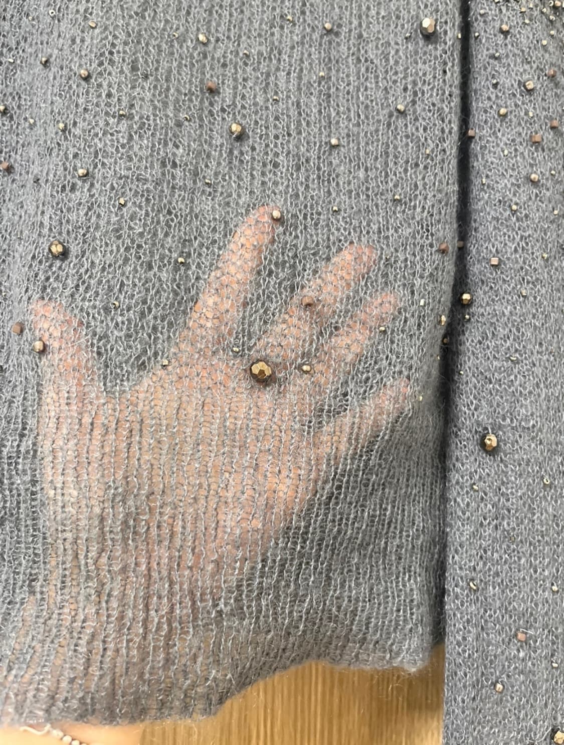 이태리 아뷰 모헤어 니트 비즈 여리 소매 정가120만원 상품이미지9