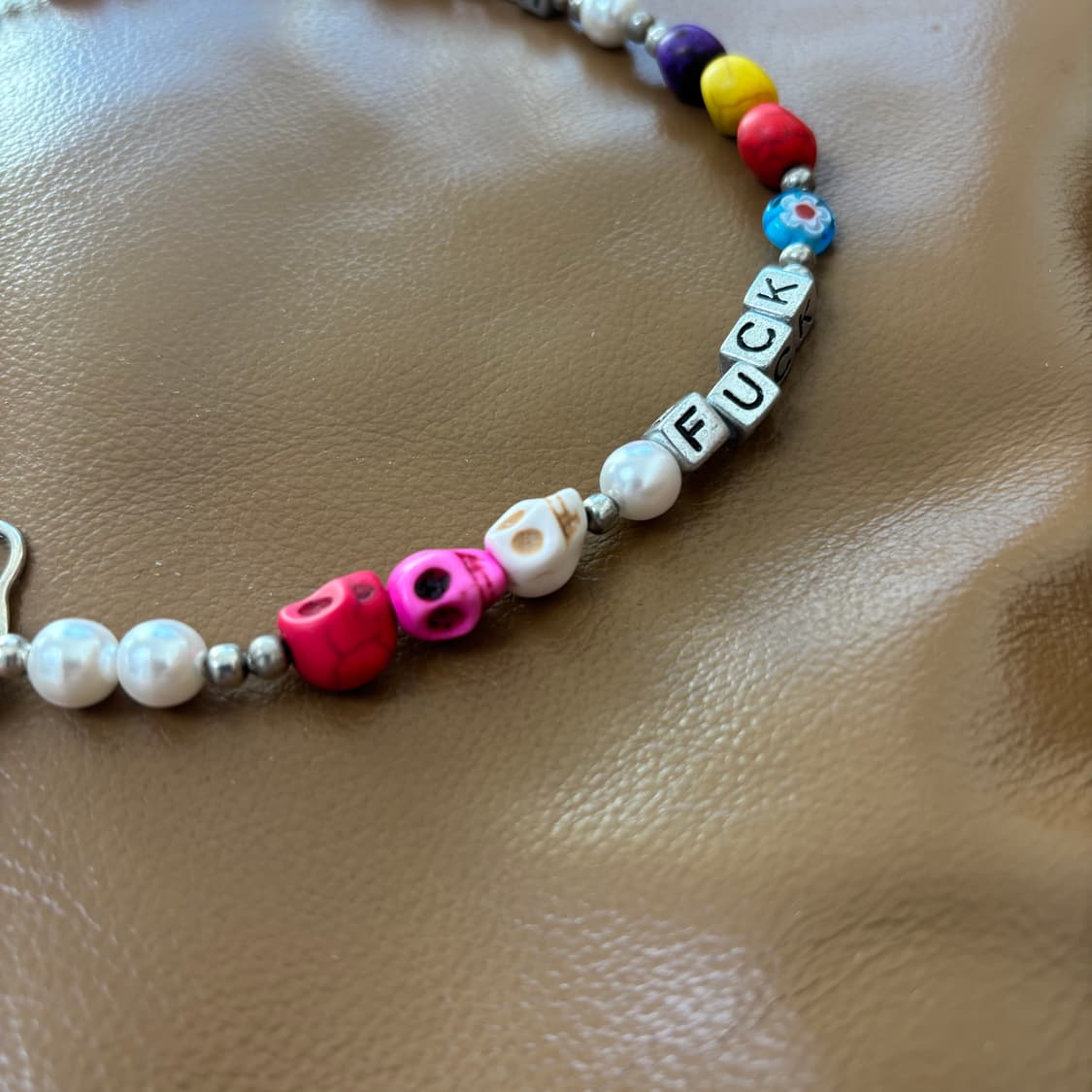 히스테릭글래머 x 아카쉭 트리 스컬 비디드 실버 목걸이 상품이미지7