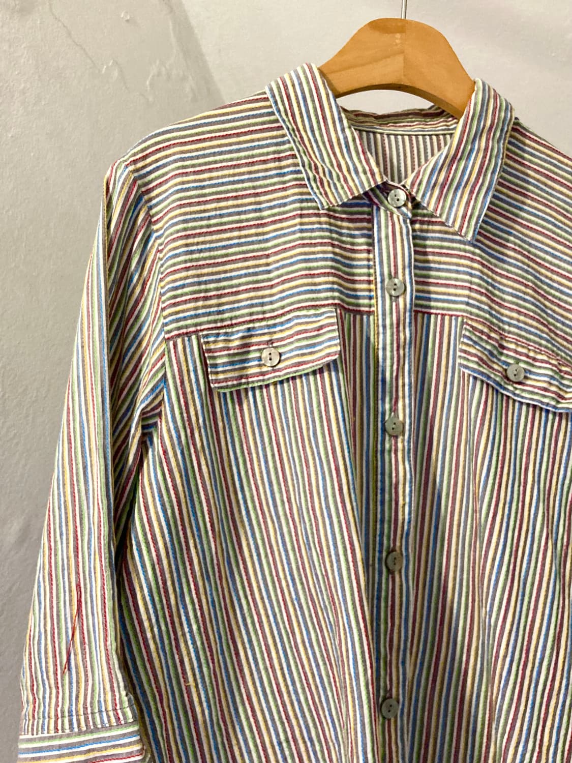 리넨 스트라이프 투포켓 셔츠 상품이미지2