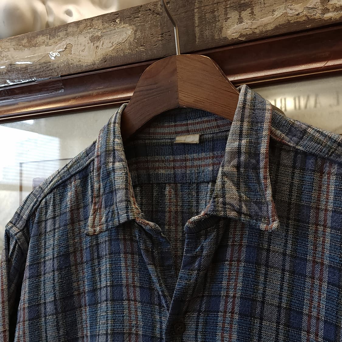 60s 프랑스 워크셔츠 가드너 빈티지 셔츠 블루 롱 튜닉 셔츠 m 상품이미지5