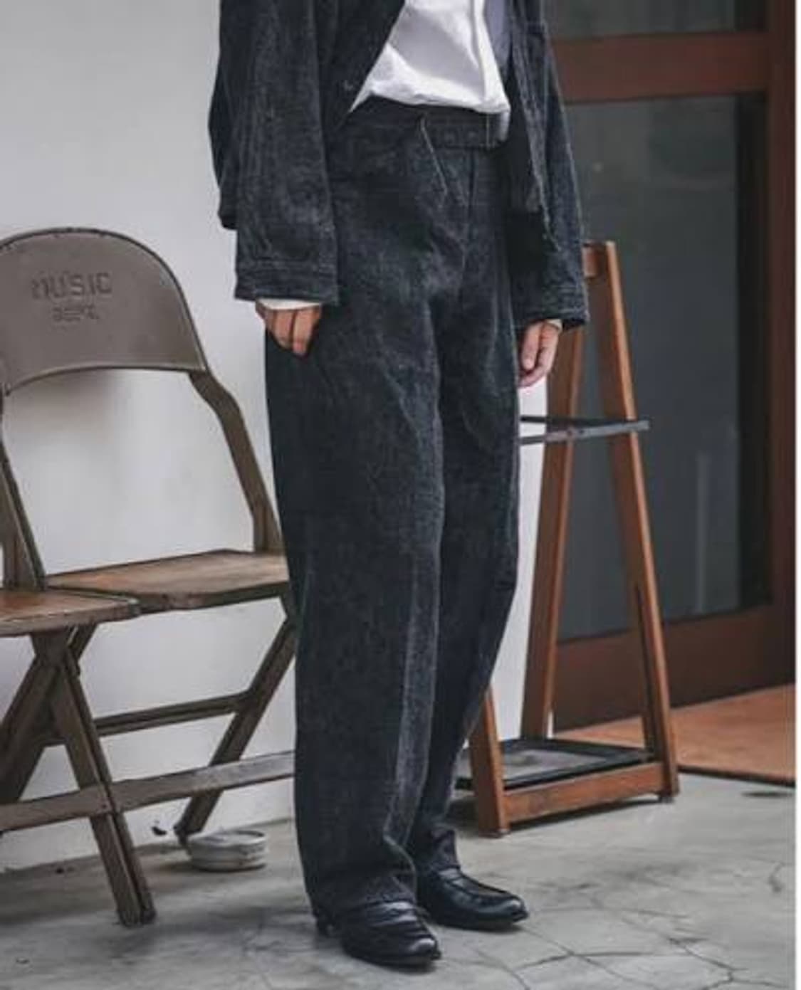 [2] 22SS 코모리 벨티드 데님 네이비 상품이미지1