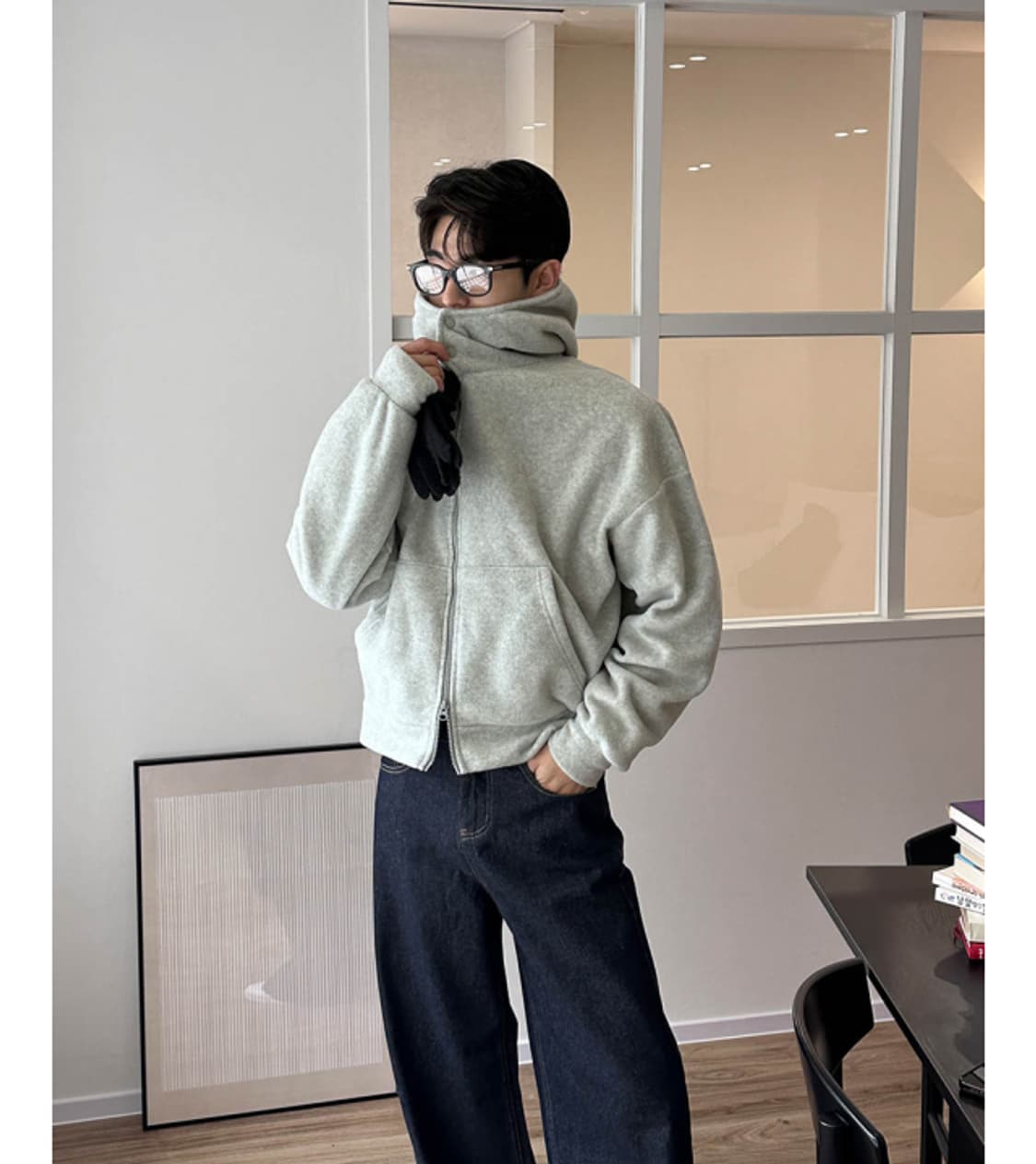 후리스 비조 크롭 후드집업 원가 57000원 상품이미지5