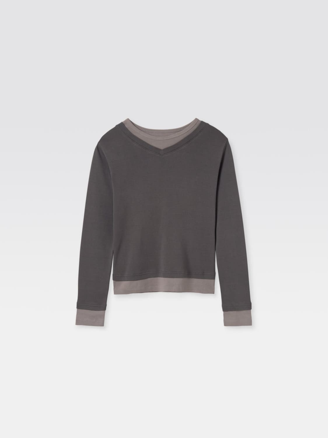 [S,M]기마구아스 Samm 레이어드 티셔츠/그레이 상품이미지4