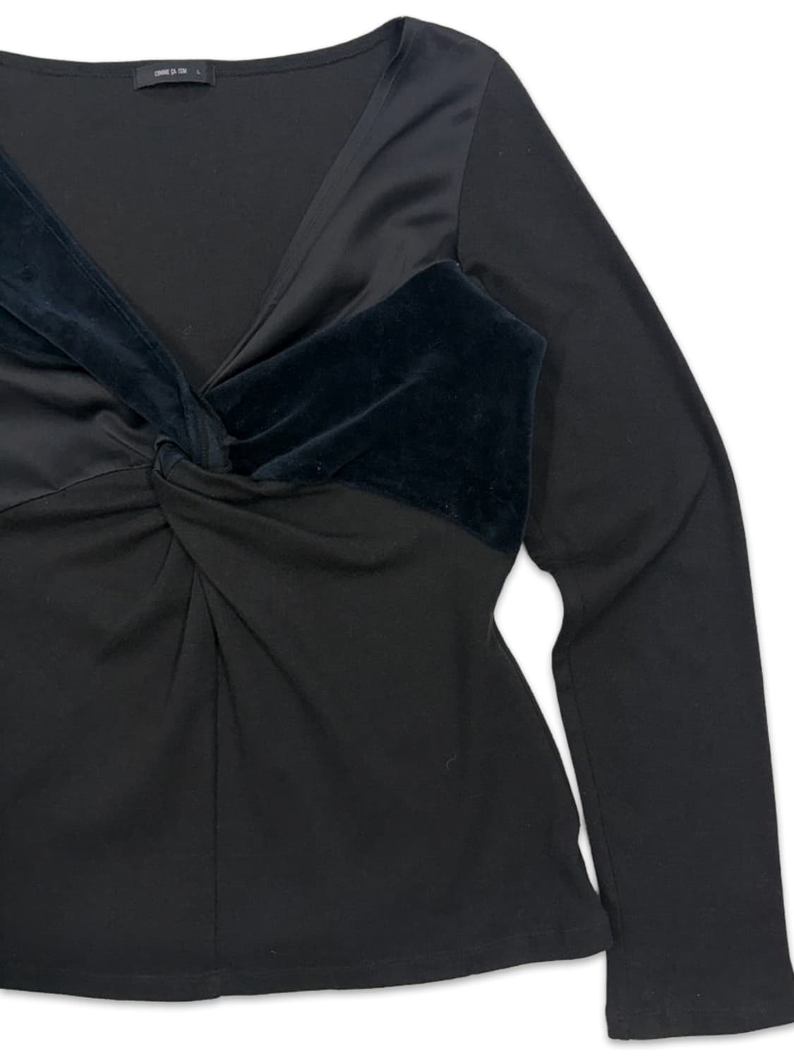 빈티지 Comme Ca Ism 블랙 벨벳 슬림핏 블라우스 상품이미지2