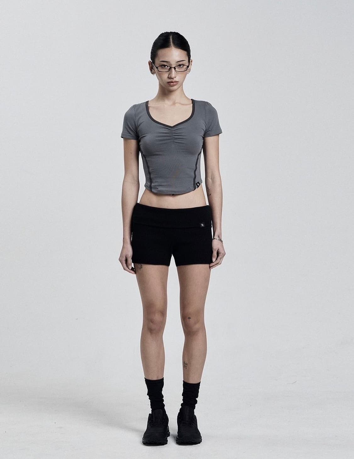 시너진 셔링 스퀘어 테이핑 탑 상품이미지2