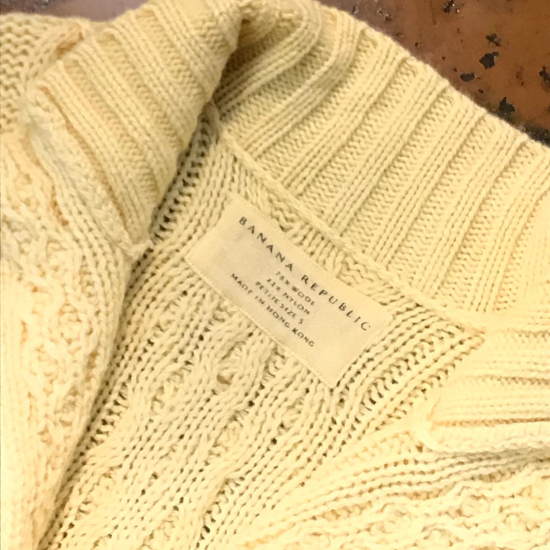 바나나리퍼블릭 아이보리 피셔맨 오픈 가디건 여성 44 55 사이즈 상품이미지2