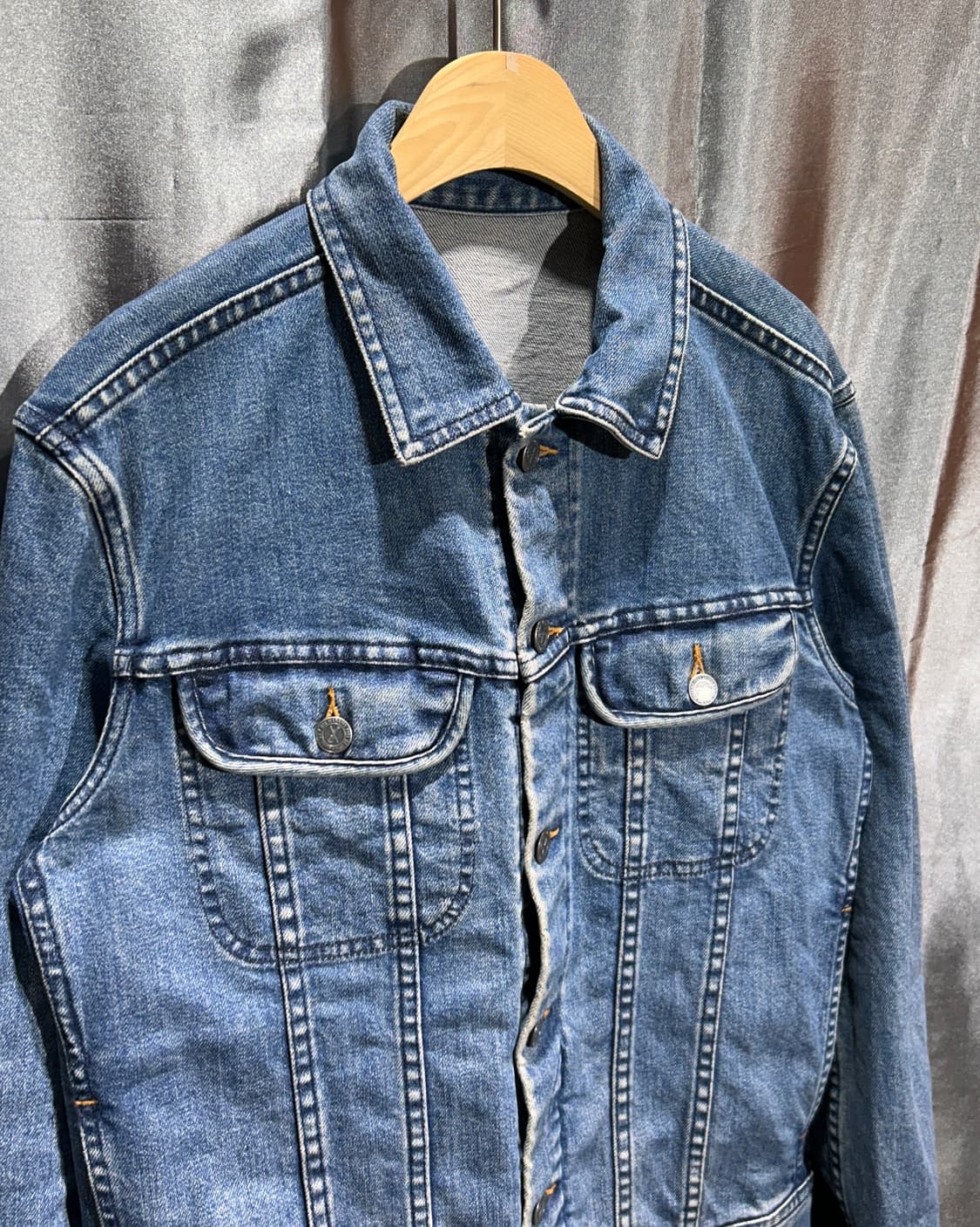 XS A.P.C 아페쎄 투포켓 블루 데님자켓 상품이미지4